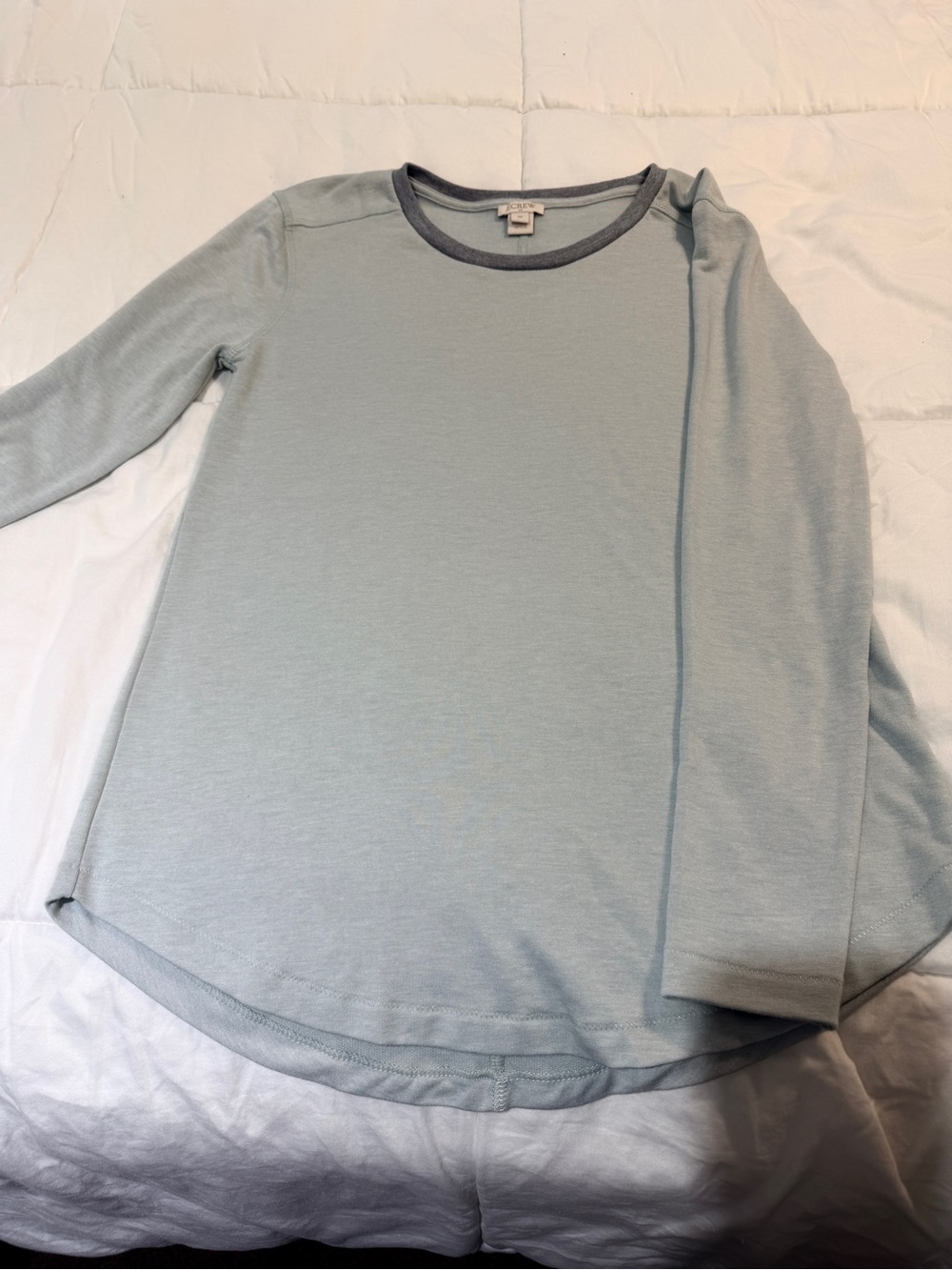 J Crew Light Blue Long Sleeve Layering Tee